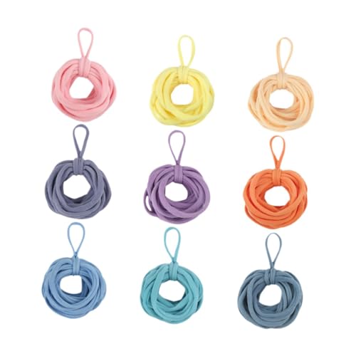 SM SunniMix Weaving Loom Loops Refills Craft Loops Elastic Ropes for Kids Adults Colorful Potholder Loops for Heat Insulation Pads Gifts, 9 Colors 180pcs