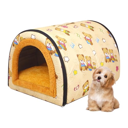 Niche pour Chien d'intérieur, lit pour Animal de Compagnie avec Coussin Amovible et poignée de Transport, Niche apaisante Lavable pour Chien, lit Chaud...