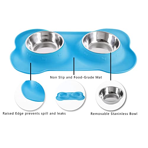 image for Hubulk Pet Dog Bowls 2 Stainless Steel Dog Bowl with No Spill Non-Skid