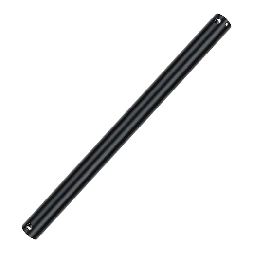 18 Inch Downrods for Ceiling Fans, Dia 1'' Ceiling Fan Extension Downrod in Matte Black, Unthreaded Ceiling Fan Extension Rod for Improved Airflow(Only Fans Boom, No Thread No Cord)