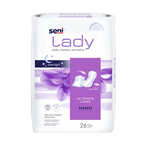 Image of Seni Lady Premium Women Ultimate Long Bladder Control Pads - 26 pcs | Overnight Bladder leakage Protection | Highly Absorbent | Rash Free | Breathable & Comfortable