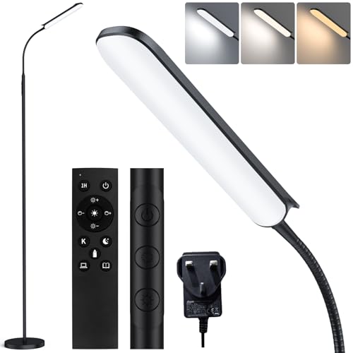 LED Floor Lamp 18W, Dimmable, Adjustable Gooseneck
