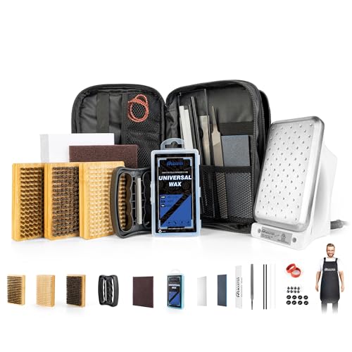 OutdoorMaster Ski Snowboard Tuning and Waxing Kit with Waxing Iron,Universal Wax,Edge...