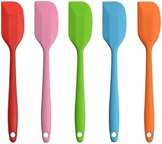 5 Pieces Multicolor Heat Resistant Silicone Spatula - 500°F Heat Resistant Seamless Rubber Spatulas Butter Spatula, Kitchen Spatulas Silicone Spatula Set for Cooking, Baking and Mixing
