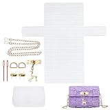 Zuxbolf DIY Stricken Häkeln Taschen Kit Bastelset Für Häkeltaschen Zum Selbermachen DIY Netztaschen Set Plastikgitterfolien Taschen Mesh Folien Kit für Handwerk,Kreuzstich,Häkelprojektet
