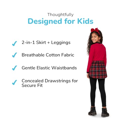 Image of YouGotPlanB Skeggings for Girls | Pack of 1 | 2-in-1 Skirt with Attached Leggings | Cotton | Ages 4-16 Years | Comfort fit | Ideal for Sports & Play