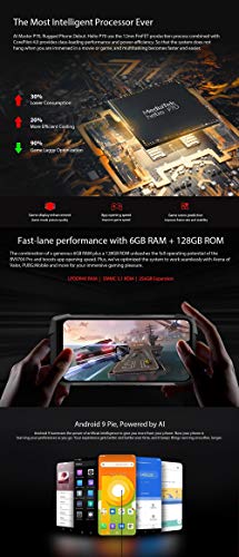 Blackview BV9700 Pro Rugged Unlocked Cell Phones International, Dual Nano SIM 6GB Ram 128GB Rom 4380mAh Battery,IP68/IP69K Waterproof Android 9.0 Octacore P70 5.84inch Screen,NFC for Att Tmobile(Gray)