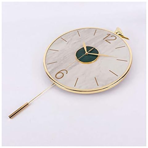 XXSLY pendulum clock Wall Clock Agate Stone Living Room Wall Clock Nordic Quartz Wall Clock Atmosphere Stylish Modern Minimalist Bedroom Pendulum Wall Clock White Lightweight and easy to hang Cover