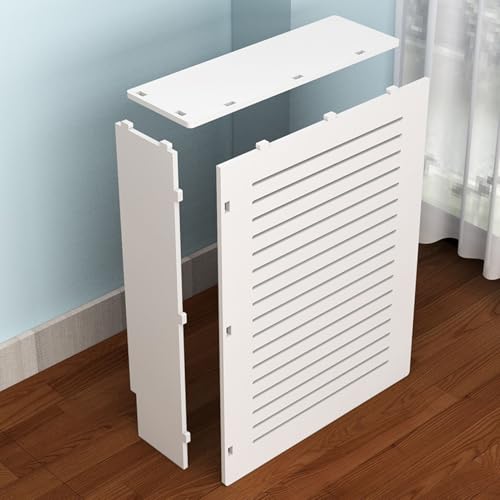 Mueble de cubierta del radiador en PVC blanco resistente al calor de 60 cm 4
