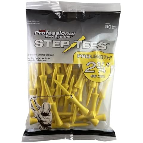 Pride Professional Tee System Two Piece Step Tee, 50 Count, 2-3/4 inch (Yellow) Cover