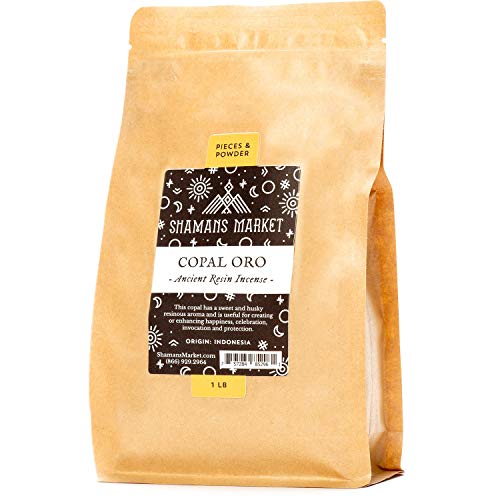 Shamans Market Copal Incense - Oro - Gold - 1 Lb | Tree Gum Incense | Sweet And Husky Resinous Aroma | Traditional Day Of The Dead Incense | All Natural | Pieces And Powder #TOP22