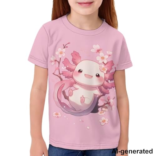 Image of Novelty 3D Graphic T Shirts for Kids Crew Neck Funny Animal Print Short Sleeve Girls Tshirts 3-16 Years