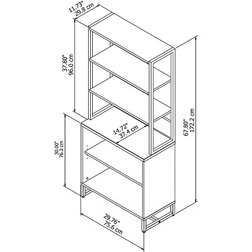 Bush Business Furniture Office By Kathy Ireland Method Bookcase With Hutch, White #TOP2