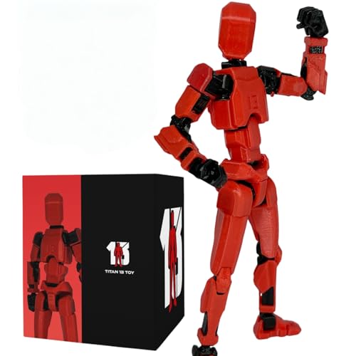 Image of ONNGEO Titan Dummy 13 Action Figure Robot Polyarticular Movable Titan 13 ActionFigure Action,3D Printed Action Figure Toys for Desktop Decor&Game Lovers (Red)