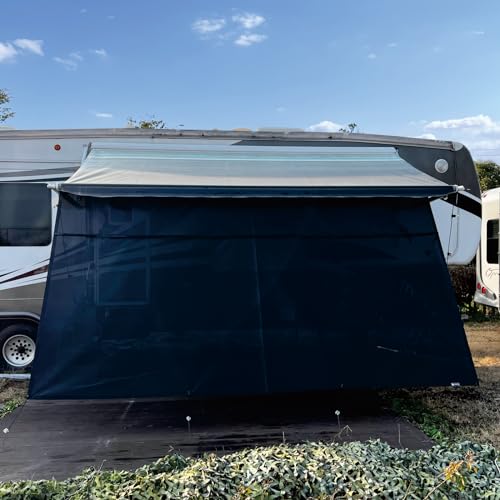 Shadeplus NZYL8X15.3 Rv Awning Shade Screen With Zipper 8'X15'3'',Black Mesh Rv Awning Sun Shade Screen,Universal Trailer Camper Rv Awning Screen thumb #2