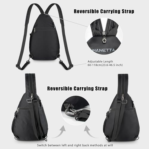 Sling Bag for Men, Crossbody Bag, Small Backpack with Water Bottle Pocket, Sling Backpack with Adjustable Shoulder Strap for Daypack Travel Hiking3