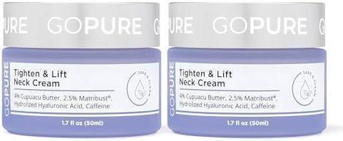 goPure Tighten & Lift Neck & Chest Moisturizer Cream for Visibly Firming, Tightening and Lifting the Look of Wrinkles & Crepey Skin, 1.7oz - Pack of 2