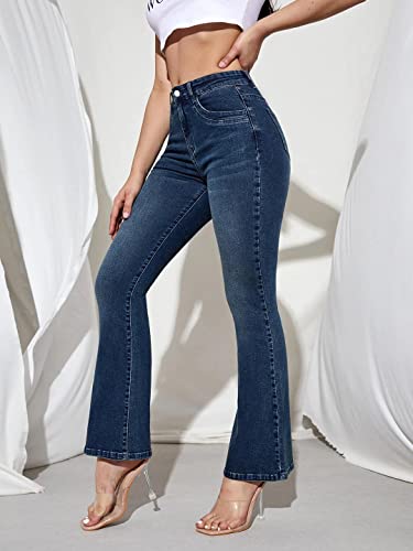 Image of KOTTY Flare Bottom Jeans for Women - Stylish Slim Fit with Bell Shape Leg