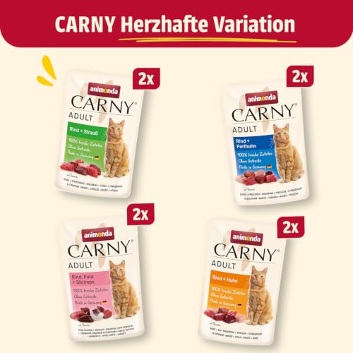 animonda Carny Adult Katzen Nassfutter Herzhafte Variation Pouch(8 x 85 g)