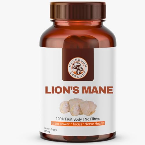 Image of Lion's Mane Mushroom Extract Capsules 500mg (30 Veg Caps) | Natural Wellness & Vitality | 30% Beta-Glucans