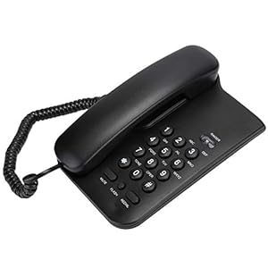 Desktop Corded Telephone, Landline Telephone, Basic Landline Phone for Hotel Home Office, Landline Phone with Loud Volume, Mute, Flash, Redial (Black)
