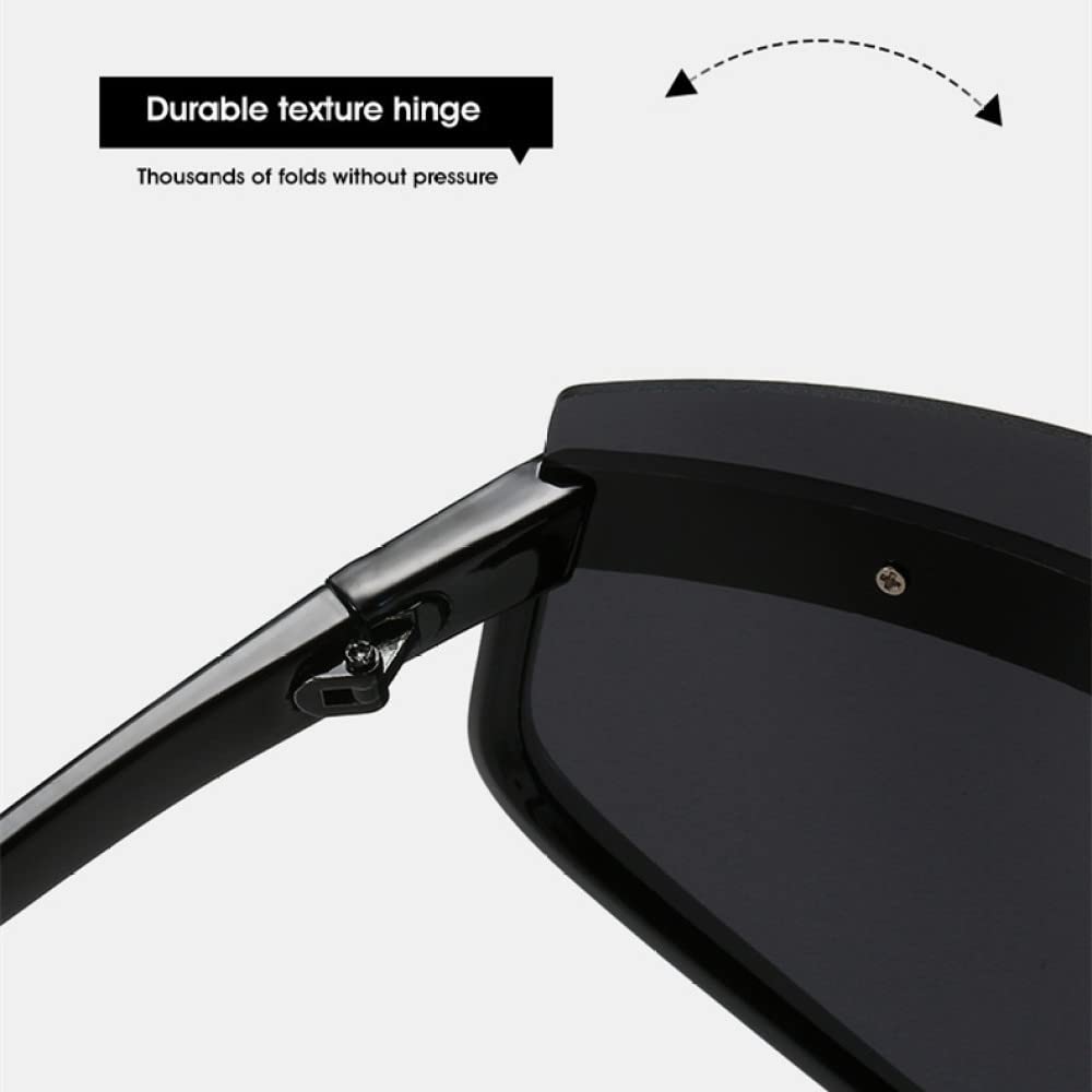 Jednoczęściowe okulary przeciwsłoneczne dla kobiet w stylu Vintage Oversize pół ramki w paski okulary przeciwsłoneczne męskie odcienie szampańskiej czerni