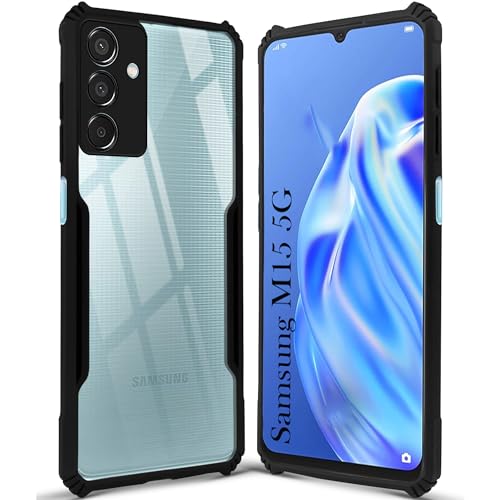 Image of Jkobi Back Cover Case for Samsung Galaxy M15 5G (Shockproof with Polycarbonate Clear Panel | Professional Black)