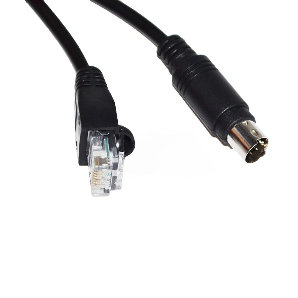 RIKYJIC Mini DIN 8P MD8 Male to RJ45 Male Adapter Cable for Schneider Nano NAZA TWIDO PLC TSXCRJMD25 Communication Cable(1.8 Meters)