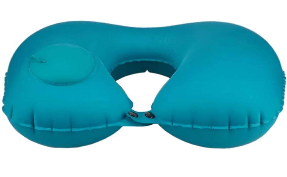 S SINDHIA® Inflatable Travel Pillow || Backpack Neck Pillow || Manual Press Automatic Inflatable U-Shaped Pillow || for Airplanes, Traveling, Lumbar Support, Self Pump Up, Press Blue 1 Pcs-image-13