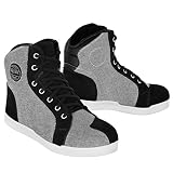 Hive Moto Motorcycle Sneakers Reinforced Motocross Racing Short Boots for Men's Touring Laces Shoes Non-Slip Protective Rubber Sole CE Approved (Grey, US Footwear Size System, Adult, Men, Numeric, Medium, 11)