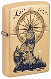 Zippo Lighter: Howling Wolf - High Polish Brass 81640