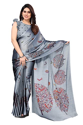 Image of MIRCHI FASHION Women Saree Chiffon Flower Print | Breathable Lightweight Sari for Office and Daily Use with Unstitched Blouse Piece (Available in 30 Styles)