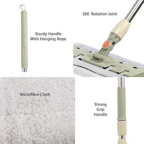 Image of Multi-Purpose Microfiber Flat Mop with 1 Extra Refill for Dry & Wet Cleaning, 360 Degree Rotating Head and Telescopic Handle, Suitable for Floor, Glass, Ceiling and Walls (Multicolor)