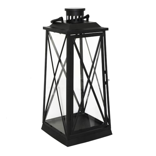 Laterne Harbour schwarz aus Metall H50cm Metalllaterne Landhaus modern - Gross