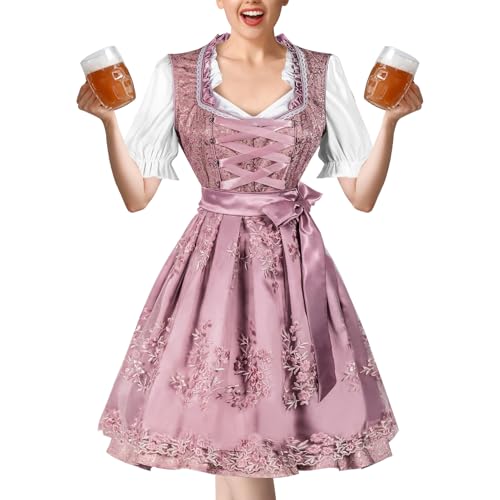 Disfraz de Oktoberfest para mujer, disfraz bávaro de Halloween, ropa transpirable con delantal de camisa para artistas, bailes de máscaras, sesiones de fotos, carnaval