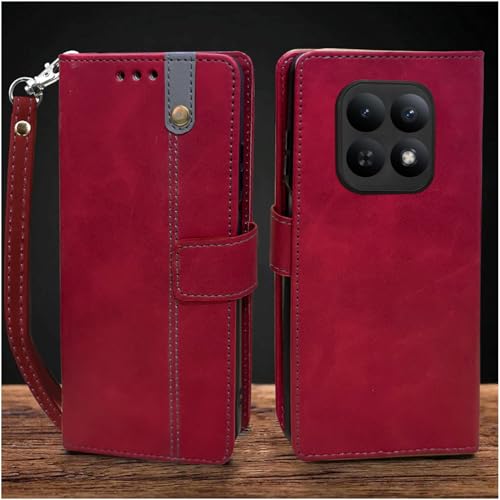 Image of Excelsior Flip Cover for Xiaomi Redmi Note 15, Poco M8 | Premium PU Leather | 360 Degree Protection (Red)
