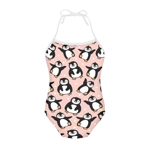 Image of One Piece Swimsuit for Girls Beach Bathing Suit Halter Straps Sports Swimwear for 1-10 Year Toddler Kids