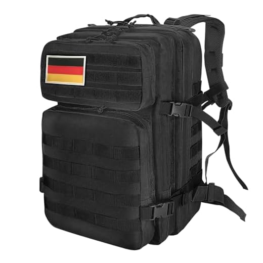 Militär Rucksack Herren,45L Groß Rucksack Wasserdicht Outdoor Assault Survival Wanderrucksack Herren, Taktischer Backpack Geeignet für Jagd,Wandern,Camping und Andere Outdoor-Aktivitäten (Schwarz)