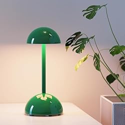 Lamparas De Mesa Luzete Homuserr Lámpara de Mesa, Lámpara Inalámbrica con Control Tactil, Lámpara de Mesa LED Recargable de 2000mAh, 3 Modos de Color, Regulable, para Comedor Dormitorio Exterior (Verde)