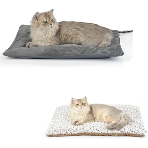 Petace Outdoor Heated Cat Bed & Double Sided Self Heating Pet Pad Cover