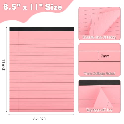 Blocs legales de 8.5x11 pulgadas Thboxes paquete de 3 blocs con 90 hojas de colores con rayas 4
