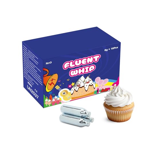Whipped Cream Charger (10 Pack) – Professional N2O Cartridges for Standard Whipped Cream Dispenser – Culinary Grade Whip Cream Charger