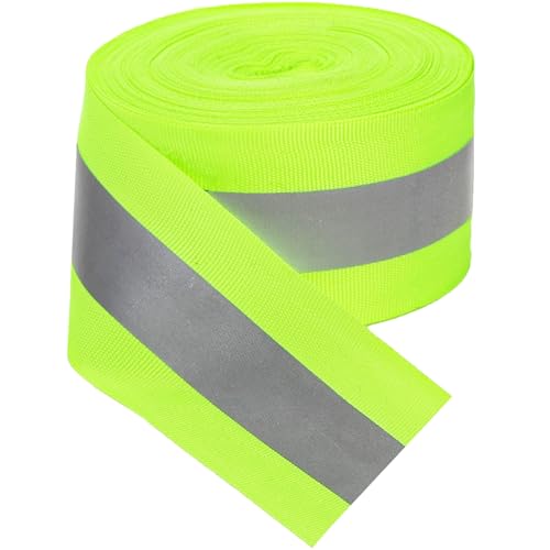 Kuyafenni Reflective Tape Strip, 2'' x 33ft Sew On High Visibility Reflective Tape for Clothing, School Bag, Raincoat. Personalized Warning Fluorescent Trim Strip, 2 cm Width Silver Reflective Ribbon