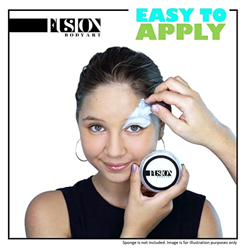 Fusion Body Art Pro Face Paint | Prime Paraffin White (32gm), Professional Quality Water Activated Face and Body Paint Supplies Single Makeup Cake Hypoallergenic, Non-Toxic, Safe, Vegan