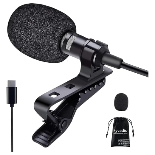 Fyvadio USB C Mikrofon, Lavalier-Mikrofon Typ C, Externes Ansteckmikrofon Typ C für Videoaufnahmen, YouTube Vlog ASMR Interview auf iPhone, Ipad und Android Typ-C Gerät (2M)