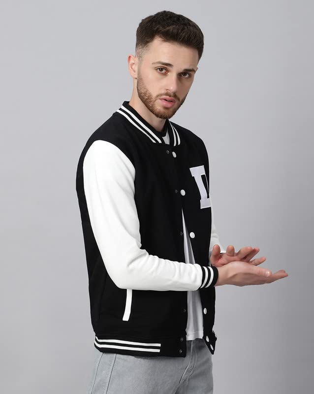 Image of BE SAVAGE Men's Cotton Blend Standard Length Varsity Jacket