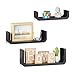 Relaxdays Étagère tablette flottante murale en forme de U lot de 3 en MDF compartiment coloré 40 cm large, noir