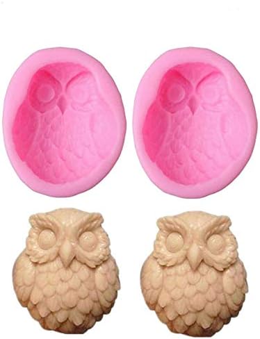 Mose Cafolo 2 Pcs Large 3D Silicone Owl Soap Mold Molds for DIY Handmade soap, Cake, Chocolate, Ornament Making