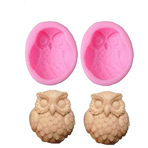 Mose Cafolo 2 Pcs Large 3D Silicone Owl Soap Mold Molds For Diy Handmade Soap, Cake, Chocolate, Ornament Making #TOP12