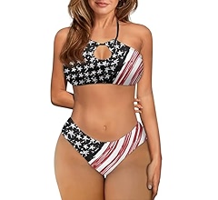 Amazon.com: Snilety US Flag Women's Bikini Swimsuits Black